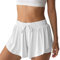 NEXSONIC Flowy Athletic Shorts für Damen, Laufen, Tennis, Schmetterling-Shorts, Mädchen, 2-in-1, doppellagig, schnelltrocknend, Bequeme Shorts, milchweiß, XS