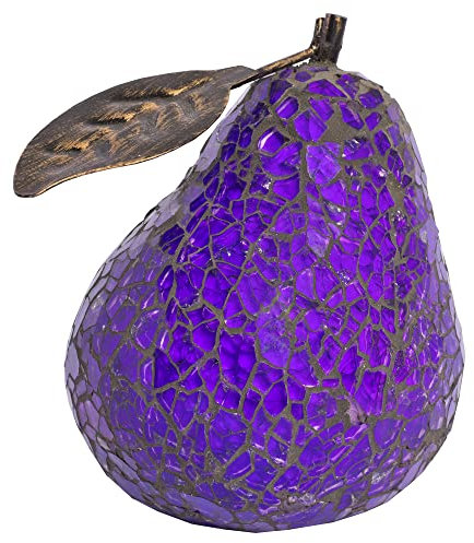 Design By Pepper Mosaic Glass Purple Pear With Leaf Mosaic Fruit Table Centrepiece Fruit Bowl Coffee Table Decor