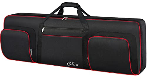 76 Key Keyboard Case Soft (Interior:50x 18 x 6.1), Padded Piano Case with Handles and Adjustable Shoulder Straps, Keyboard Gig Bag with 3 Pockets for Music Sheet Stands, Sustain Pedals, Cables