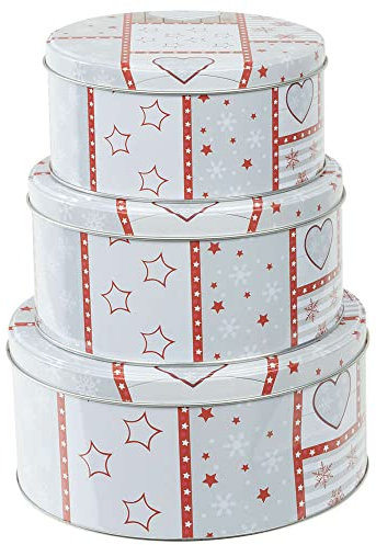 Haushalt International Keksdosen Set 3-Tlg. - Weihnachten - Plätzchendose (Herz)