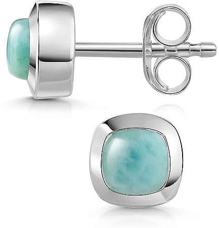 Materia Larimar Ohrringe Silber 925 Damen Stecker klein SO-340-Larimar