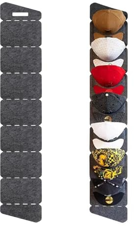 KLEHOPE Cap Organizer, Tür Organizer, mit 7 Taschen, Hängeaufbewahrung, Einreihig Faltbar, für Baseballmützen Zum Herren und Damenmützen