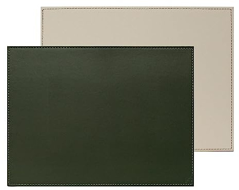 Duo - Platzset rechteckig, Olive/Elfenbein
