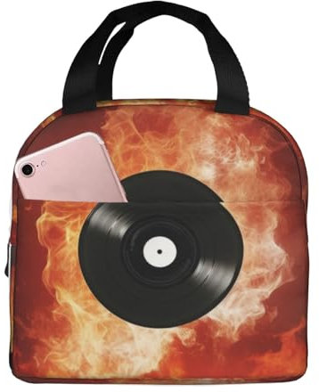 KHiry Wiederverwendbare Lunchbox Feuer Dvd Gedruckt Tragbare Mittagessen Tasche Auslaufsicher Isolierte Lunchbox Kühler Tote Lunchboxen Für Frauen Männer
