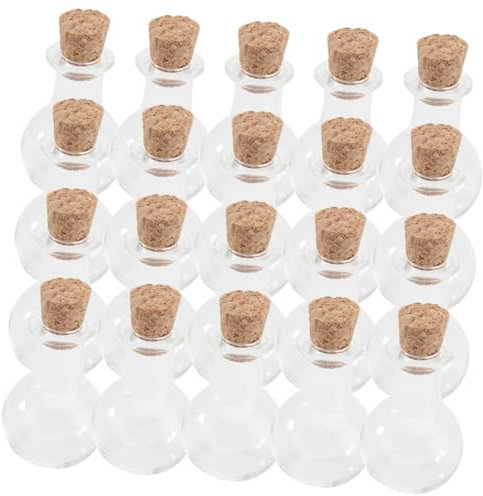 DECHOUS 20piezas Botellas De Vidrio Para Guardar Botellas Para Con Corchos Duraderas y
