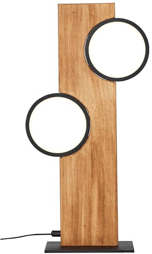 Brilliant Lampe Cheesy LED Tischleuchte 40cm matt schwarz/holz Metall braun 12 W LED integriert