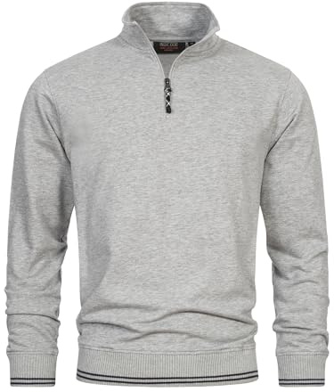 Indicode Herren INNate Sweatshirt Pulli mit Stehkragen und Reißverschluss | Bequemer Herrenpullover für Alltag und Sport, Sweatpullover, Sweater, Freizeitpullover, Basic Pullover für Männer