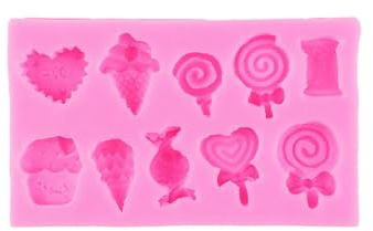 Fondant Formen 2 Stück Lutscher Eis Silikonformen Handgemachte Schokoladenstückchen Kekskuchenformen Rosa