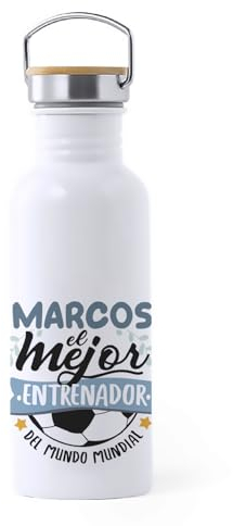 Botella de agua Personalizada para Entrenadores: Eres el Mejor Entrenador del Mundo Mundial -750ml- Regalo Motivacional para Fin de temporada. Regalo para hombre - Regalo Original | Acero inox.