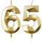 Yiran 65th Birthday Candles, Gold Number 65 Happy Birthday Candles, Cake Topper Decorations for Birthday Party, Wedding Anniversary Celebration Supply
