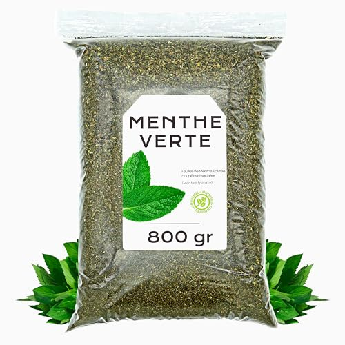 Hierbabuena Infusión Hojas 800g | Digestiva y Refrescante, Destaca por su Intenso Aroma a Menta y su Sabor Fresco y Agradable con Notas Herbales