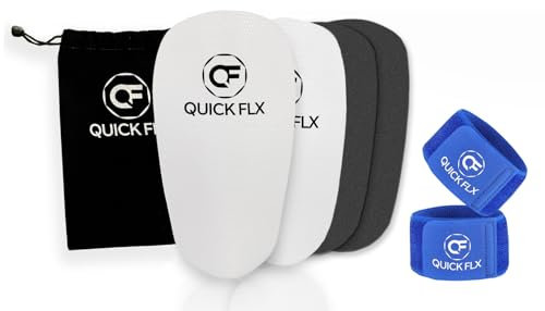 QUICKFLX Schienbeinschoner (Blue) mit verstellbarem Gürtel – Hochleistungsschutz für Fußball und Sport – Zuschneidbar für perfekte Passform – in 4 Farben erhältlich