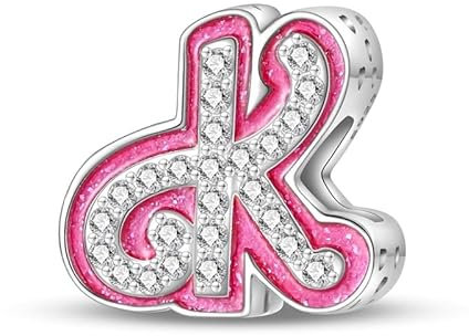 KUNSIR Charm Anhänger Damen Buchstabe K für Armband 925 Sterling Silber Charms Beads passend für Pandora Armband und Halskette, Kompatibel mit Europäischen Armbänder für Frauen Mädchen