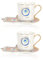 Cabilock Blaue Auge Kaffe Tassen 2 Sets Augen Kaffeetasse Für Zu Hause Espresso Cappuccino Becher Hamsa Hand Kaffeetasse Türkische Kaffeetassen Böser Blick Kaffeetasse Tassen Kaffeetassen Mit Deckel