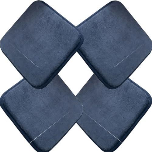 SDNAM Stuhlkissen 1,2,4er Set, Sitzkissen Sitzkissen rutschfeste Stuhlpolster für Indoor und Outdoor Dicke Polsterung Bodenkissen(Blue,4pcs 40X40cm)