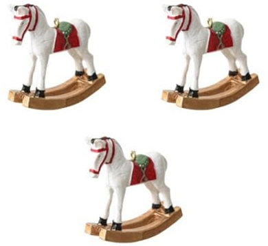 SHABD Neues Dreidimensionales Schaukelpferd, Kleiner Anhänger, Baumschmuck, Anhänger, Retro-Dekoration,