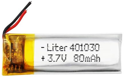 Akku 401030, LiPo-Akku, 3,7 V, 80 mAh, 0,296 Wh, 1S, 5 C, Liter, Energiebatterie für Elektronik, Laptop, Video, Smartwatch, GPS-Uhr, nicht geeignet für Funksteuerung 32 x 10 x 4 mm (80 mAh|401030)