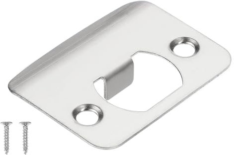 PATIKIL Door Strike Plate 2-1/4x1-3/4, Round Corner Extended Lip Strike Plate, Universal Security Latch Strike Deadbolt Strike with Screw Interior & Exterior Doors,Silver