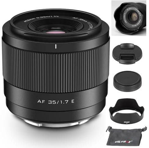 VILTROX 35mm F1.7 E-Mount Lente de Enfoque automático APS-C STM de Gran Apertura para Sony E-Mount cámara FX3 A7C A7RII A7SII A7II A7RIII A7IV A7RIV A9 A1 ZVE1 A93 A6700 A6600 A6500 A6400 ZV-E10 FX3