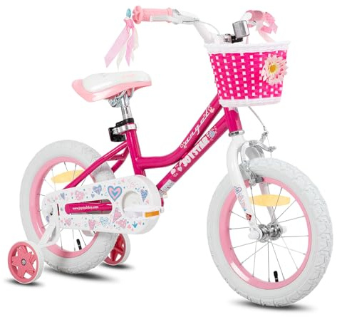 JOYSTAR Angel 14/16/18 Inch Kids Bike for 3-8 Years Old Girls,14/16/18 Inch Girls Bikes with Stabilisers and Basket,multiple colors