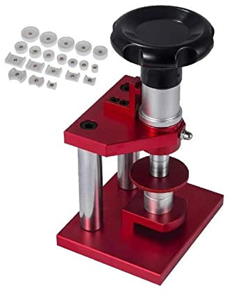 HEALBYBLE 20,3 cm präziser Kristalllünetten-Uhrenrückseiten-Gehäuseschließer/-öffner-Abdeckpresse-Verschließmaschine mit 20 Matrizen, tragbare Reparatur-Werkzeugsätze,Hohe Haltbarkeit