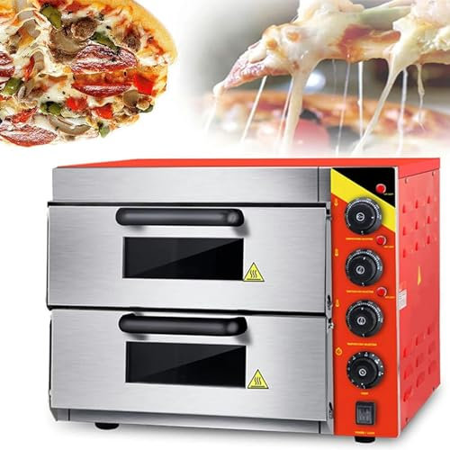 LYFDPN Four à Pizza Commercial, Four électrique à Double Plateau à Pizza 3000 W, Four Grille-Pain à tiroir à Pizza de Grande capacité sur comptoir
