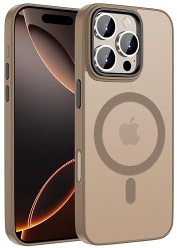 KPPIT for iPhone 16 Pro Max case Compatible with MagSafe 6.9 inch,Magnetic Case for iPhone 16 Pro Max Phone case Slim Translucent Matte Back Cover-Desert gold