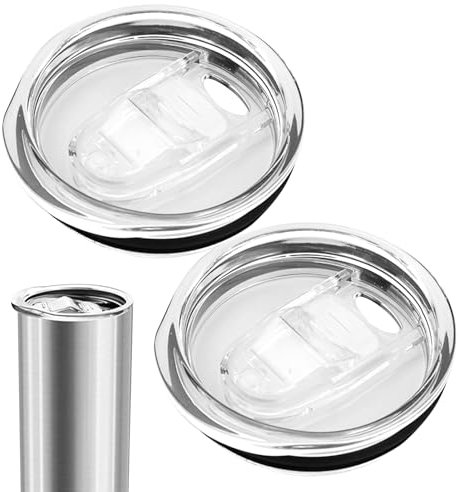 20 Oz Skinny Replacement Lids for Stainless Steel Tumbler Travel Cup, 2 Pcs Clear Plastic Tumbler Replacement Lids Spill Proof Durable Covers for Mouth Tumbler Cup