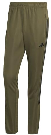adidas Homme Workout Essentials All-Set 3-Stripes Knit Pants, Olive strata/Black, XXL