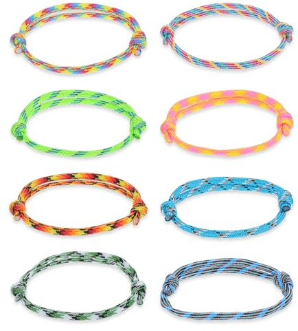 ValueBargain Lot de 24 bracelets en corde de voile, bracelet de surfeur pour homme avec tressage en caoutchouc et nylon, nœud marin réglable, étanche et indéchirable, pour sports nautiques en plein