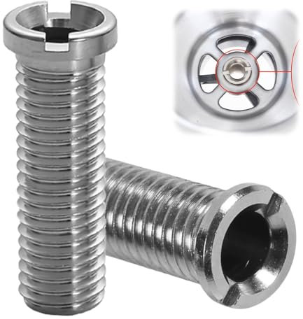 2 tornillos huecos para fregadero, tornillo hueco para válvulas de cesta de colador, M12 x 40 mm de acero inoxidable, tornillos huecos de 40 mm, adecuados para fregaderos de cocina, fregaderos