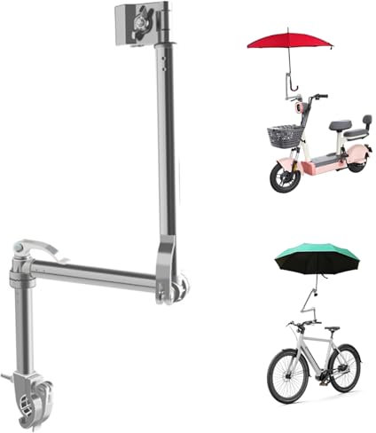 Umbrella Holder 360° Rotatable 3-Fold Quick Release Umbrella Clamp for 22-27mm Handlebar Steady Stainless Steel & Aluminium Alloy Holder for Stroller, Bike, Golf Cart