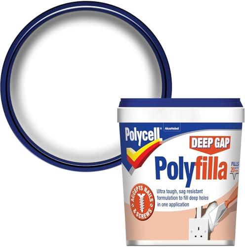 Polycell Deep Gap Polyfilla 1L – Interior Wall Filler for Deep Holes, Cracks & Gaps | Easy Sanding, Paintable, Long-Lasting Repair Solution