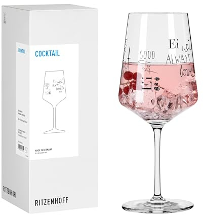 RITZENHOFF 8171014 Cocktail Glas 500 ml, Serie Ostern - mit süßen Sprüchen, ideal als Geschenk oder hübsche Tischdekoration zu Ostern - Made in Germany