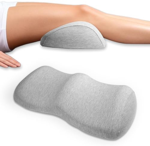 Solinorex Ergonomisches Hellgraues Kniekissen zum Schlafen - Memory-Schaum Beinkissen zur Beinhochlagerung, Vielseitige Lagerungsrolle/Knierolle/Lagerungskissen für Knieentlastung