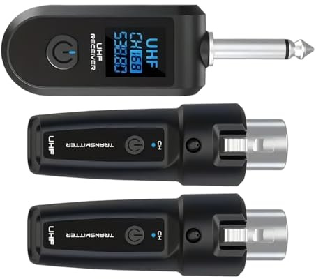 Wireless Audio Transmitter And Receiver | Guitar Converter Wireless Subwoofer Adapter | Audio Signal Splitter for Speakers Microphones Home Studio and Live Performance Use