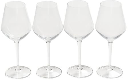 OHS Angular Clear Plastic Wine Glasses Set of 4, Reusable Unbreakable Wine Glasses for Outdoor Parties Picnics Poolside BBQs Champagne Glass