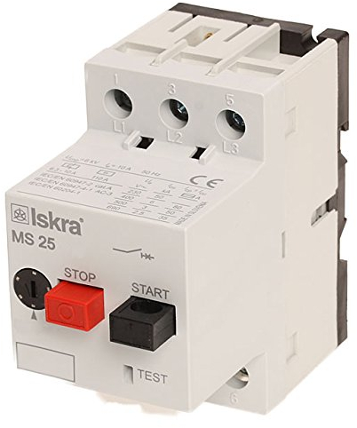Motorschutzschalter ISKRA MS25 - Modelle 0.1 bis 32A, Überlast- und Kurzschlussschutz, Phasenausfallempfindlichkeit, für AC-Elektromotoren | 2,5-4,0 A | Art.Nr.: 4073.5108