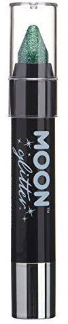 Holographic Glitter Paint Stick / Body Crayon makeup for the Face & Body by Moon Glitter - 3.5g - Green