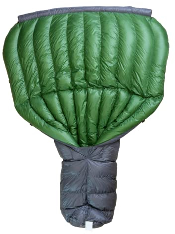 Outdoor Vitals Daunendecke für ultraleichte Rucksacktouren – 0 Grad F, 800 Fill Power Down, 10D Ultraleichte Stoff-Hängematte & Bodencamping, 2 Größen & inklusive Polster Riemen,Green, Long Wide