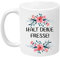 TassenTicker - ''Halt Deine Fresse!'' - Kaffeetasse - Blumen - Geschenk - lustige Tasse (Weiss)