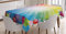 ABAKUHAUS Party Tischdecke, Festliche Ballone Konfetti, Für den Inn und Outdoor Bereich geeignet Waschbar Druck Klar Kein Verblassen, 140 x 200 cm, Gelb Blau