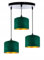 Home Deco Deckenlampe Grün Lampe Leuchte aus Velours Vintage Modern E27 Designerlauchte 3-flammig N230-ER3