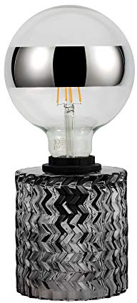 Pauleen 48083 Crystal Smoke Tischleuchte max20W E27 Retrolampe Vintage Rauchglas Tischlampe 230V Glas