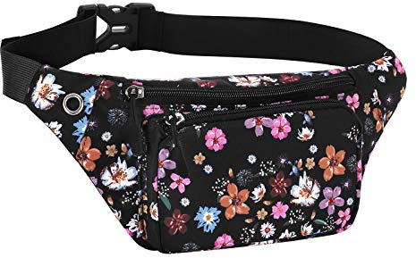 KAMO Bauchtasche, Hüfttasche, Sling Rucksack, wasserabweisend, strapazierfähiges Polyester, klein, für den Außenbereich, leicht, Crossbody-Tagesrucksack für Damen, Herren, Damen, X-Flowers 2, Small