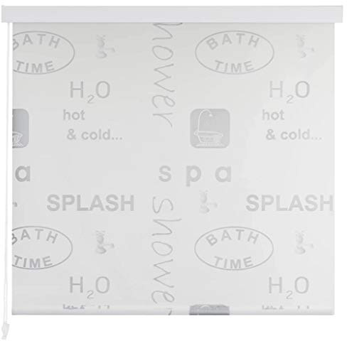 mewmewcat Bathroom Shower Curtain Roller Blind, Water Resistant, Quick Drying and Easy to Clean, Splash Design, 80x240 cm