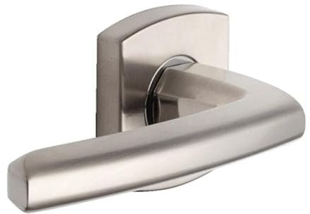 Vachette Poignée de Porte SCULT - Béquille et Rosace Carrée Solidarisées Bec de Cane - pour Portes Épaisseur 30 à 48mm - en Zamak - Carré 7mm - Sous-Rosace Comprise - Garantie 10 Ans - Chrome Velours