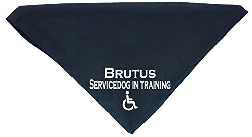 Hundehalstuch Servicedog in training mit Wunschname Wheelchair Rollstuhl