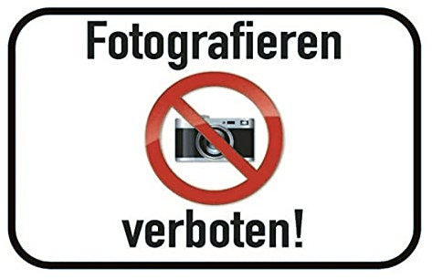 Metall Schild 20x30cm Fotografieren verboten Blechschild