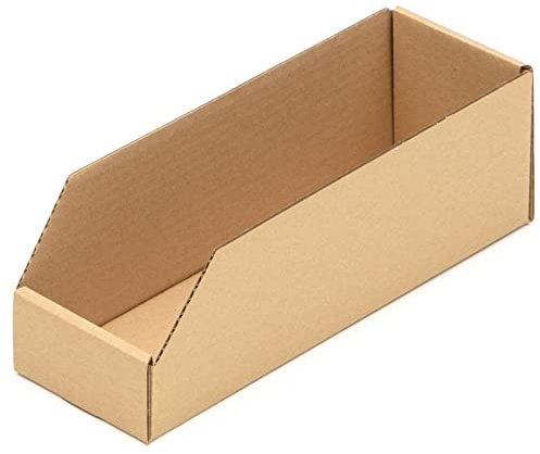 KK Verpackungen® Regalkartons | 10 Stück, 300 x 100 x 100 mm, Lagerboxen für Lagerregale | Sichtboxen aus Pappe für Kleinteile